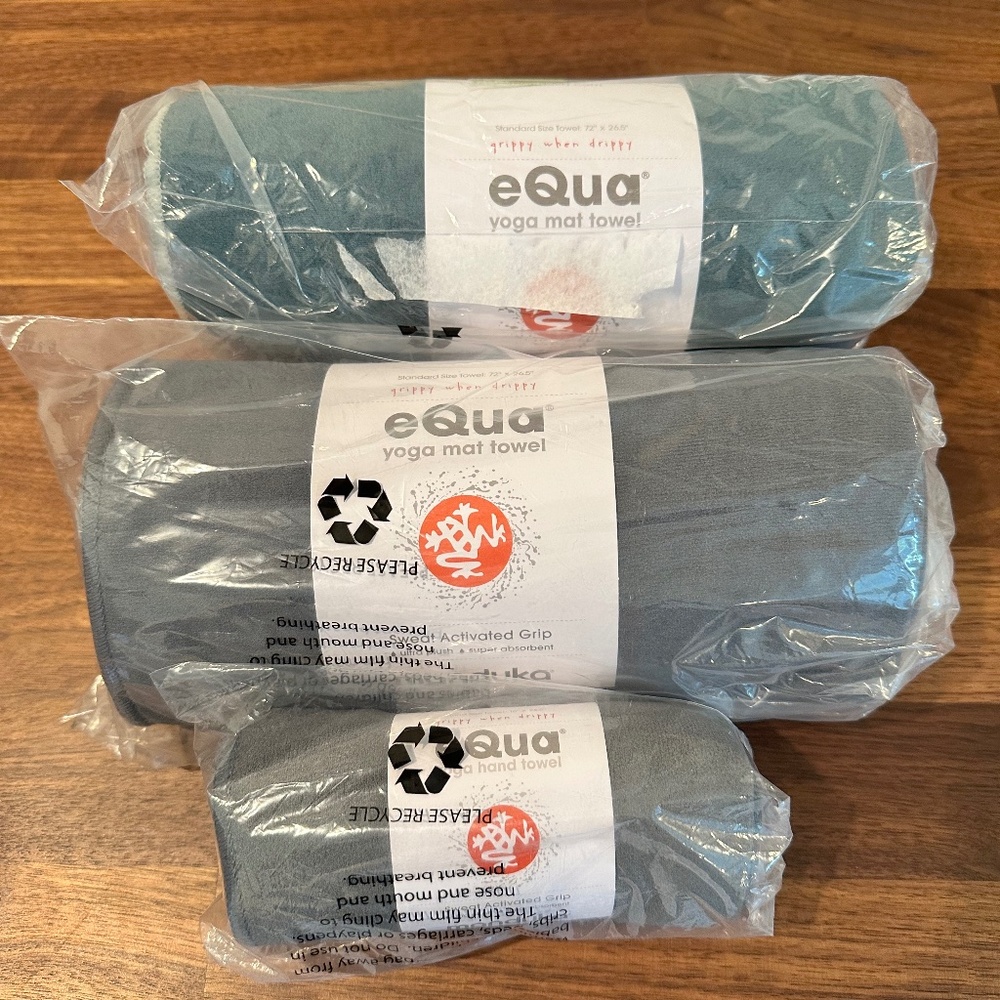 Manduka eQua Yoga Mat Towels and Hand Towel